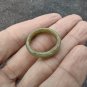 Brown green jadeite jade ring Myanmar Size 8.5 US feb998