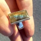 925 Silver Labradorite ring Taxco Mexico Size 7.5 CS722