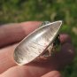 925 Silver Black Rutile Quartz Ring Taxco Mexico Size 8 Adjustable A2844