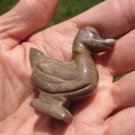 Natural Petrified Wood Duck Bird Carving Statue Northern Thailand A427455