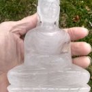 Large Natural Quartz Crystal Buddha Statue India Size 5.3" CH7342 Large Natural Quartz Crystal Buddha Statue India Size 5.3" CH7342