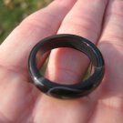 Natural Black Agate Ring Thailand Size 9.5 US A2738 Natural Black Agate Ring Thailand Size 9.5 US A2738