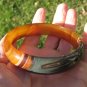 Large Natural Brown Orange Agate Bangle Bracelet Thailand Jewelry Art A3625