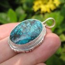 925 Silver Tibetan Turquoise stone crystal Pendant Necklace N4877 925 Silver Tibetan Turquoise stone crystal Pendant Necklace N4877