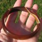 Natural Brown Agate Bangle Bracelet Thailand Jewelry Art A3644