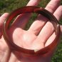 Natural Brown Agate Bangle Bracelet Thailand Jewelry Art A3644