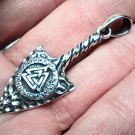 925 sterling silver Valknut Triangle Spear Pendant necklace