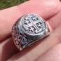 925 Silver Knights Ring Size 8.5 A6483