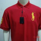 Mens red Ralph Lauren Polo Big Pony shirt with embroided 3