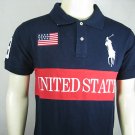 Mens Blue Ralph Lauren Polo USA shirt with embroided 3