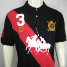 Mens Black and Red Ralph Lauren Polo shirt with embroided 3