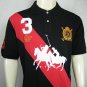 Mens Black and Red Ralph Lauren Polo shirt with embroided 3