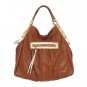 Melie Bianco bag with Metallic Contrast Trim in Saddle Brown