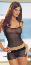 2 Piece Lycra Mesh Cami & Short Set with Dreamgirl Print