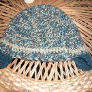 mixed blue toboggan with ear flaps