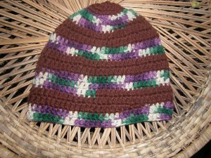 multi-colored army toboggan