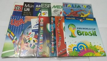 12 ORIGINAL REPRINT ALBUMS LICENSED PANINI WC 70 to 2014 Complete No Stickers