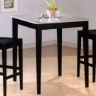 (CO 5868/69) Black Finish, Garanite Top Bar Table With 2 Bar Stools