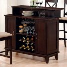 CO100218 Rich Cappuccino Bar With Wine Rack by Coaster