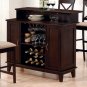 CO100218 Rich Cappuccino Bar With Wine Rack by Coaster