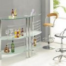 Modern Chome and Glass Bar Table