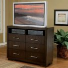 Jessica 6 Drawer TV Dresser in Lt Cappuccino