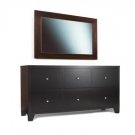 2pc Set- 500 Series Six Drawer Dresser with Metal Knobs and Landscape Mirror