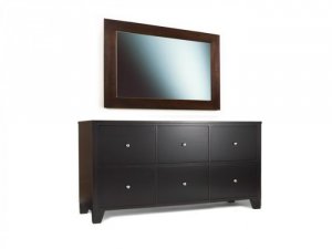 2pc Set- 500 Series Six Drawer Dresser with Metal Knobs and Landscape Mirror