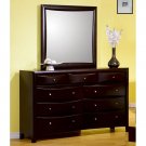 Cappuccino Dresser and Mirror