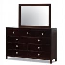 250 Knotch Nine Drawer Tall Boy with Wall Mirror Set
