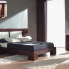 77- Modern 5p Queen Size Bedroom Set (wenge and white)