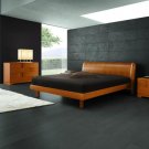 Cherry Finish Modern Bedroom Set with Basketwave Illusion Detail