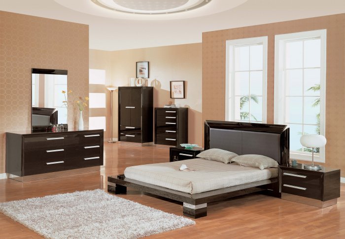 Global Furniture USA B99 Contemporary Platform Bedroom Set in Wenge Finish