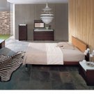 Metro Queen Size Glass / Solid Wood Designer 5pc Bedroom Set