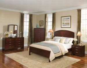 New Danielle 5pc Bedroom Set in Rich Deep Cherry Finish