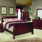 Queen Size Louis Philippe 6pc Bed Room Set In Cherry Finish