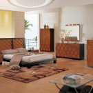 Modern Platform Amanda 5pc Bedroom in Two Tones Set by Global USA