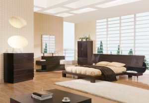Soho King Size Modern 5pc Bedroom Set by Global USA In Brown Finish