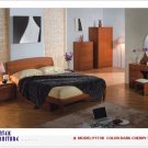 Dark Cherry Matte Finish Queen Size Bed with Drawer P173 by Pantek Furniture