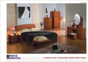 Dark Cherry Matte Finish King Size Bed with Drawer P173 by Pantek Furniture
