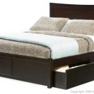 Atlantic Furniture Miami Full Size Bed with Flat Panel Footboard with Two Drawers