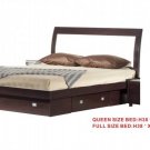 Platform Bed with Side and Front Drawers in Wenge Finish from Jazz Collection by ESF