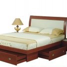 Platform Bed with Side and Front Drawers in Cherry Finish from Jazz Collection by ESF
