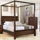 Deep Rich Brown Finished King Canopy Bed, from Garrett Collection
