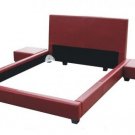 Passion Leather Queen Size Bed in Red Color