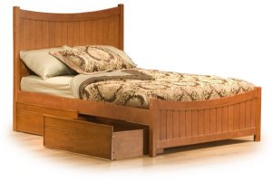 Manhattan Platform Bed With Maching Footboard Twin Size by Atlantic Furniture
