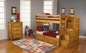 3pc Set Full/Full Stairway Bunk Bed With Drawers (460096/97/98) By Coaster