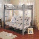 7399 Twin/Futon Silver Metal Bunk Bed