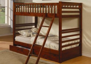Jason Coaster Twin/Twin Bunk Bed in Cherry Finish (460183)