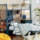 Blue Twin Loft Bed with & Full Trundle Bed 460103/F